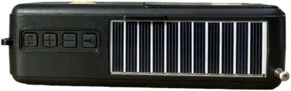 ⁦Portable Bluetooth Speaker (Solar Rechargeable Radio Support Flash Drive, Memory Card Reader, Solar Powered with Flashlight Z160, Black)⁩ - الصورة ⁦2⁩