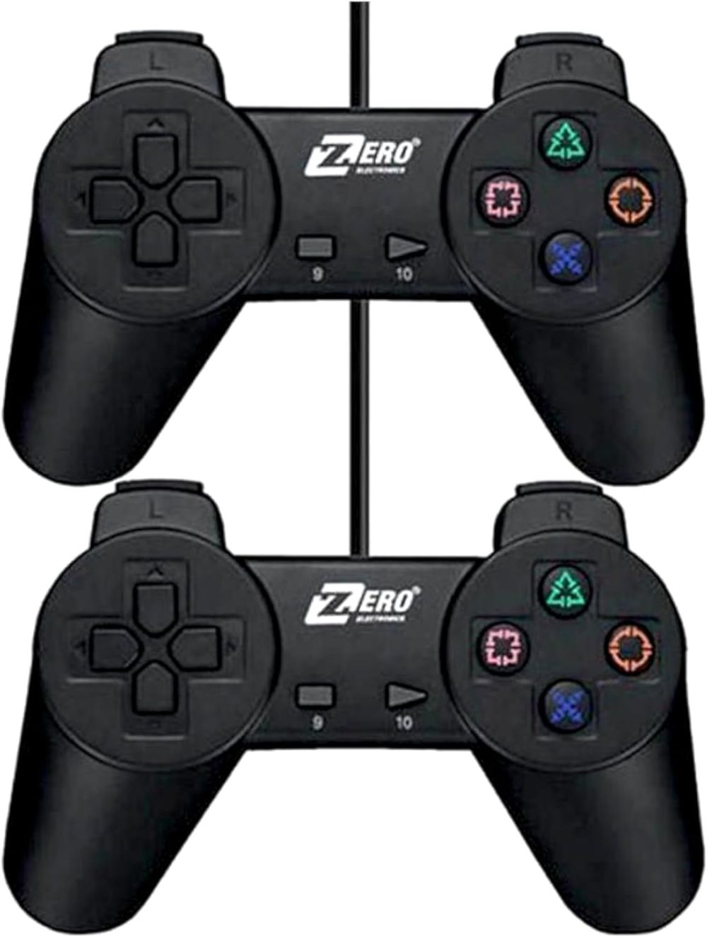 ⁦Pair GamePad Dual Gamming Joystick Controller PC/Play & Lap, Laptop Twis Gamepad With USB 1.56M cable wired compatible with Windows - Black (ZERO, ZR-3001)⁩ - الصورة ⁦3⁩