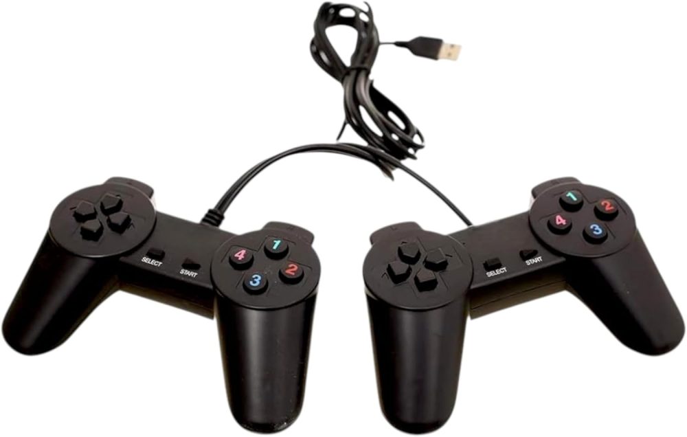 ⁦Pair GamePad Dual Gamming Joystick Controller PC/Play & Lap, Laptop Twis Gamepad With USB 1.56M cable wired compatible with Windows - Black (ZERO, ZR-3001)⁩ - الصورة ⁦2⁩