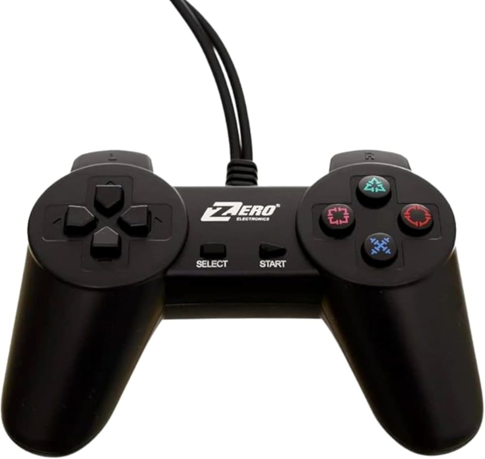 Pair GamePad Dual Gamming Joystick Controller PC/Play & Lap, Laptop Twis Gamepad With USB 1.56M cable wired compatible with Windows - Black (ZERO, ZR-3001)