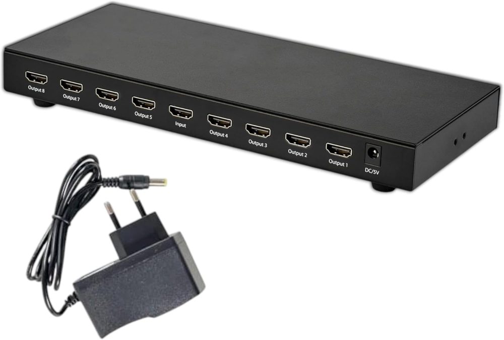 HDMI Splitter 1 in Multi Out, 4K Ultra HD 3D 1080p 2160p, Supports High Resolutions, 1 Source Onto More Than One Display at Same Time (1 in 8 out)