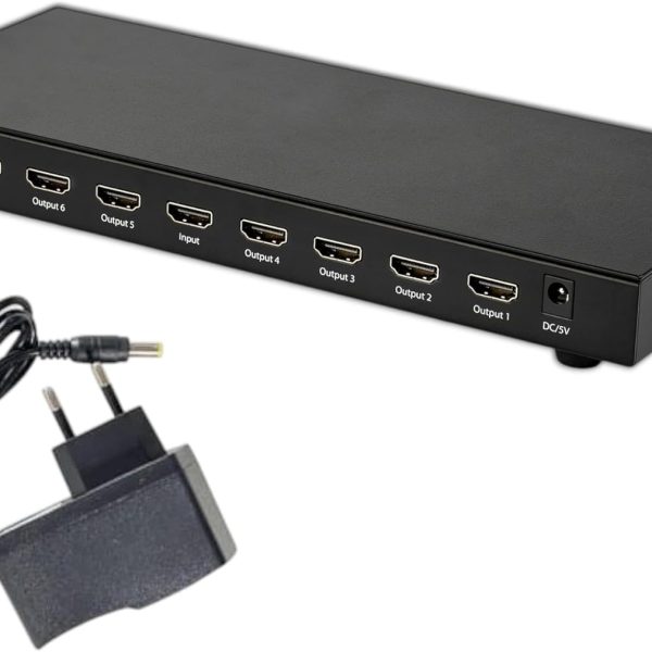 HDMI Splitter 1 in Multi Out, 4K Ultra HD 3D 1080p 2160p, Supports High Resolutions, 1 Source Onto More Than One Display at Same Time (1 in 8 out)