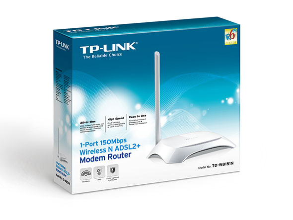 150Mbps Wireless N ADSL2+ Modem Router TD-W8151N