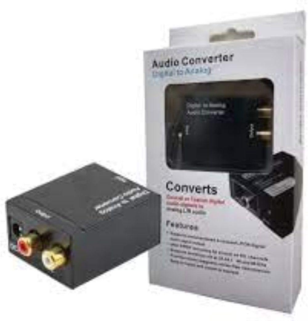 Digital Coaxial Optical to Analog Rca Audio Converter, Black