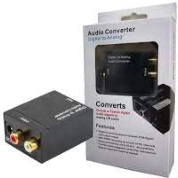 Digital Coaxial Optical to Analog Rca Audio Converter, Black