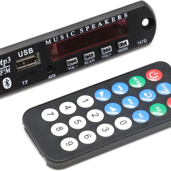 Hopson AV Receiver, Bluetooth, USB, 60W, Black with TF Card Slot, MP3/WMA/WAV/FLAC/APE Decoding Board, FM Radio, AUX, Hands-free